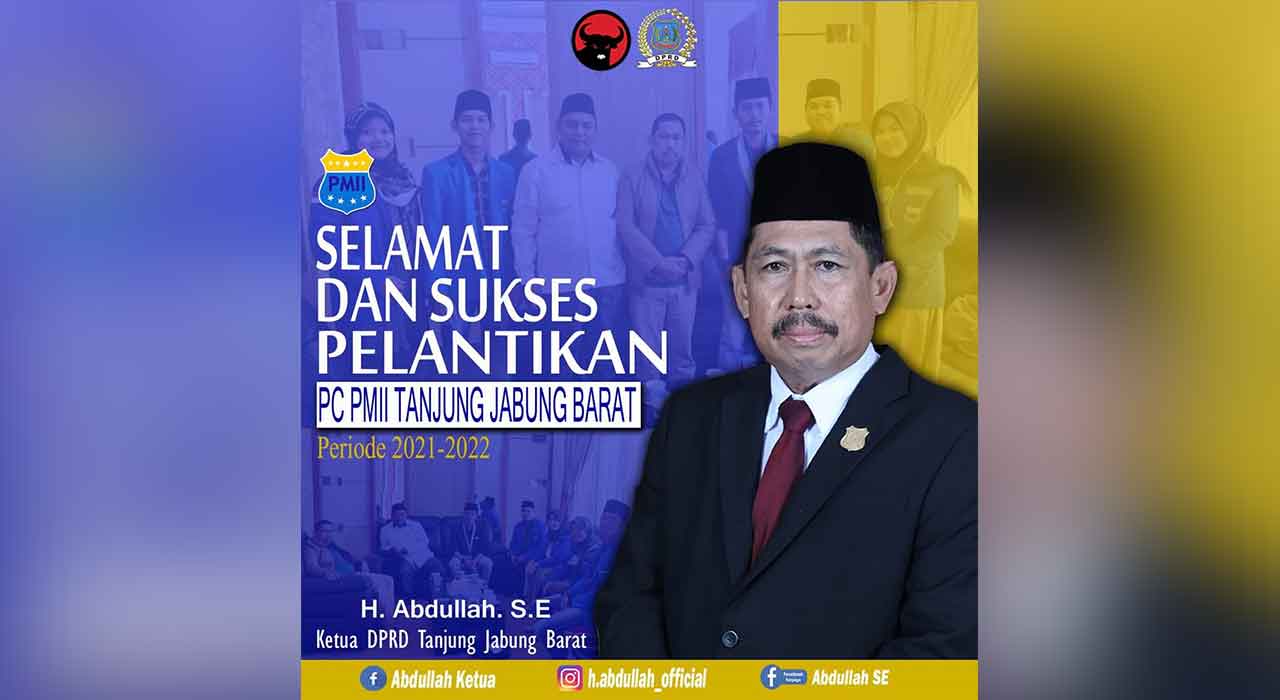 Ketua Dewan Perwakilan Rakyat Daerah (DPRD)  Kabupaten Tanjung Jabung Barat (Tanjabbar) H Abdullah mengucapkan selamat atas dilantiknya