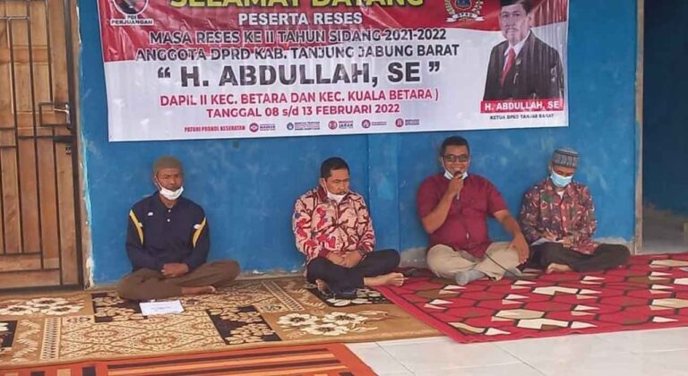 Ketua DPRD Tanjung Jabung Barat (Tanjabbar) H. Abdullah, melaksanakan Masa Reses ke Dapil II Betara dan Kuala Betara