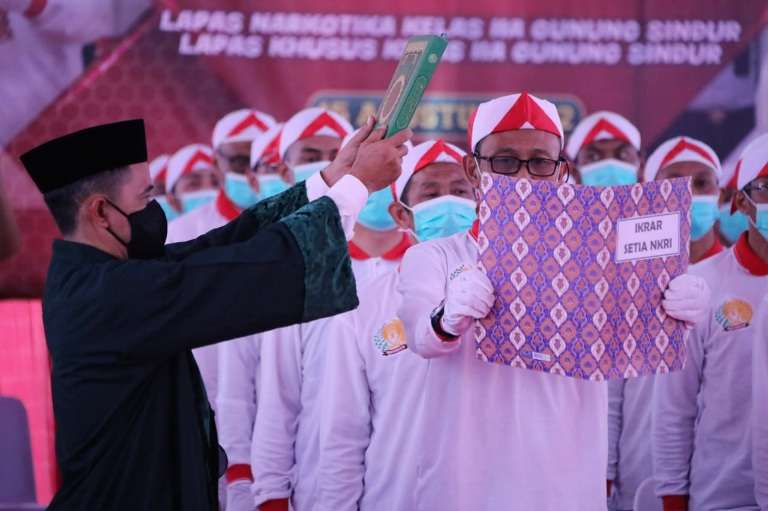 40 Orang Narapidana Terorisme di Lapas Gunung Sindur Berikrar Setia Kepada NKRI