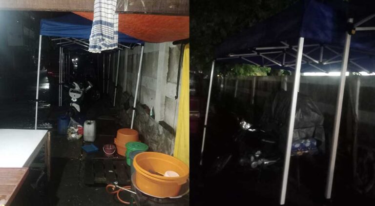 Keberadaan lapak liar pedagang yang berdiri di atas saluran air tepatnya di samping Rusun Penjaringan Jalan Tanjung Wangi Penjaringan,