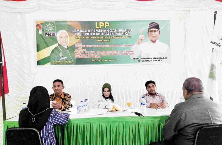 DPC PKB Mimika, Provinsi Papua Tengah melalui Lembaga Pemenangan Pemilu (LPP) menggelar fit and proper test alias uji kelayakan dan