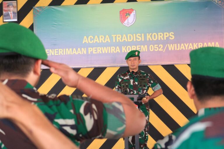 Danrem 052/Wijayakrama, Pimpin Acara Tradisi Korps Penerima Perwira