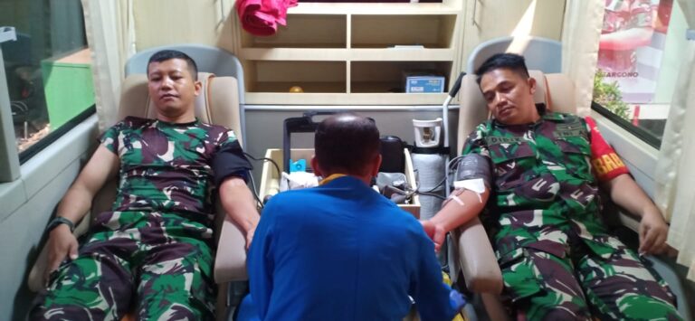 Sumbangkan Darah, Giat Baksos Donor Darah Peringati HUT TNI ke 78 Oleh Kodim 0505/JT