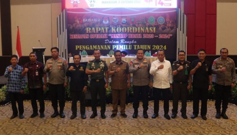 Kapolda Sulsel Pimpin Rakor Lintas Sektoral Operasi Mantap Brata 2023-2024