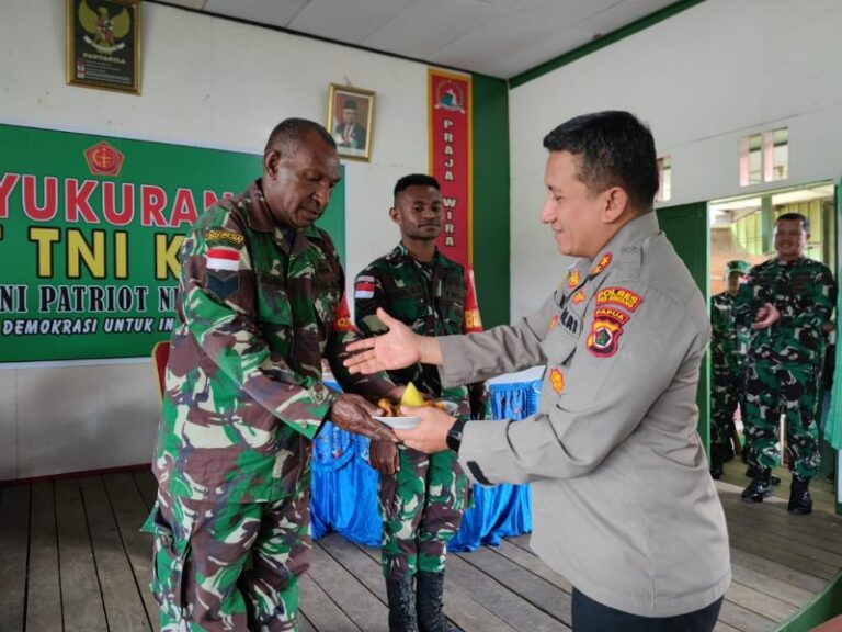 Kapolres Pegunungan Bintang Gelar Syukuran HUT TNI ke 78 Tahun 2023