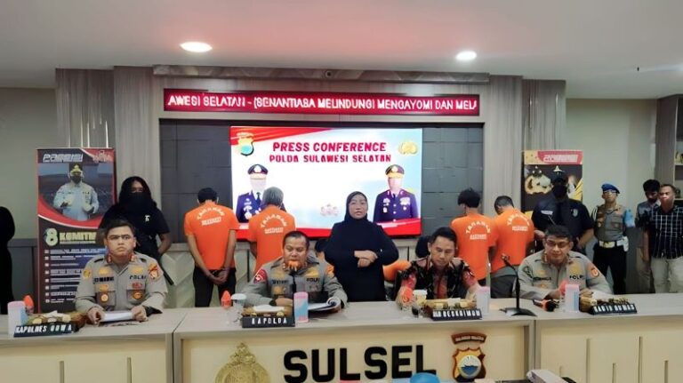 Polda Sulsel Gelar Konferensi Pers Kasus Pembunuhan Berencana di Kab Gowa