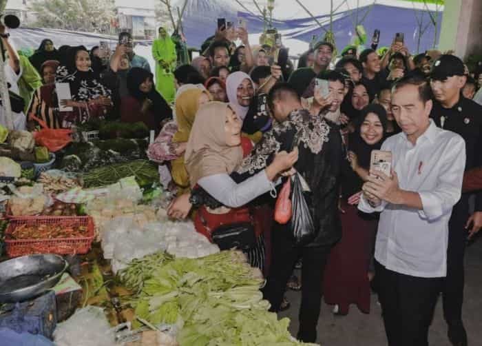 Kunjungi Pasar Sebukit Rama, Jokowi: Stabilitas Harga Untuk Meringankan Beban Masyarakat