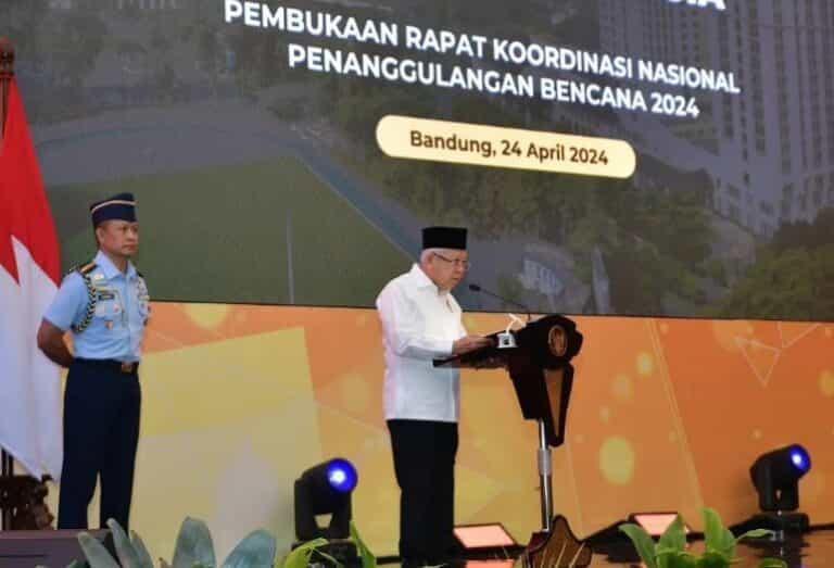 Wapres RI Ma’ruf Amin Buka Rakornas PB Tahun 2024, Tingkatkan Kesiapan Bencana