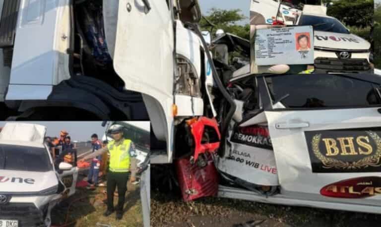 Kecelakaan Maut di Tol Pemalang Mobil Tvone Ditabrak Truk, Tiga Kru Meninggal Dunia