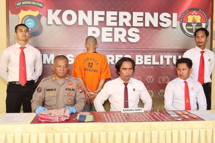 Pemuda Diamankan, Satresnarkoba Polres Belitung Ungkap Kasus Sabu di Desa Aik Ketekok