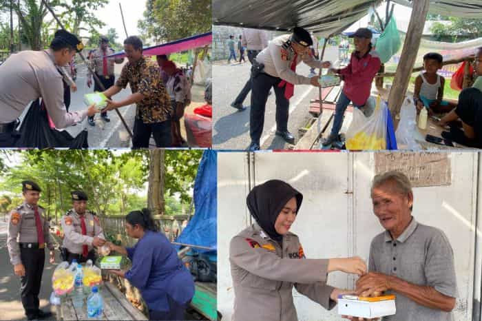 Sat Pamobvit dan Sat Polair Polres Belitung Gelar Kegiatan Jumat Berbagi Kasih untuk Masyarakat