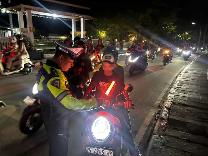 Satlantas Polres Belitung Patroli Kamseltibcarlantas Cegah Geng Motor dan Balap Liar