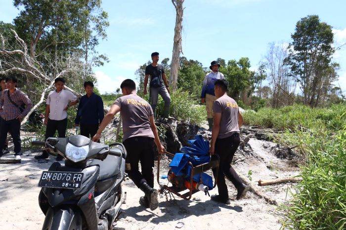 Polres Belitung tertibkan aktivitas penambangan timah ilegal di kawasan HKM Tanjung Sabang
