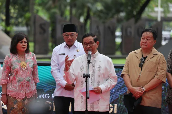 Gubernur DKI Jakarta Pramono Anung  Groundbreaking Taman Semanggi, Jakarta Pusat, Jumat (20/2/2026). Kegiatan ini menjadi awal penataan ruang terbuka hijau (RTH) di salah satu simpul strategis Kota Jakarta yang dilaksanakan secara kolaboratif bersama PT Media Indra Buana