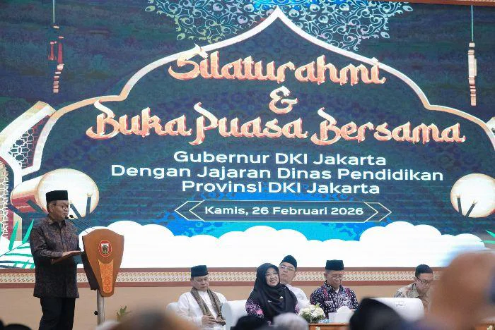 Iftar Bersama Disdik, Gubernur DKI Jakarta Pramono Anung: Pendidikan DKI Harus Inklusif di Gedung Dinas Pendidikan, Jakarta Selatan, Kamis (26/2/2026). 