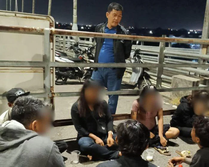 Gelar Patroli KRYD, Polda Babel Sasar lokasi yang menjadi tempat tongkrongan masyarakat di Kota Pangkalpinang, Sabtu (7/2/2026) malam.
