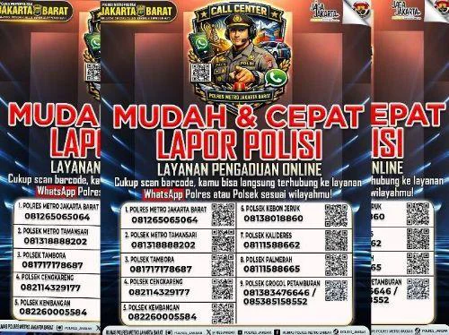 Police Goes To School, Polres Metro Jakarta Barat Sebar Call Center di 8 Polsek Jajaran, mudahkan laporan masyarakat dapat diakses dengan mudah melalui barcode yang tertera pada stiker call center.