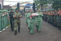 Danrem 071/Wijayakusuma Kolonel Inf Lukman Hakim, bersama Ketua Persit Koorcabrem 071 PD IV/Diponegoro, Inda Lukman Hakim, ke Kodim 0712/Tegal, Rabu (8/4/2026). 