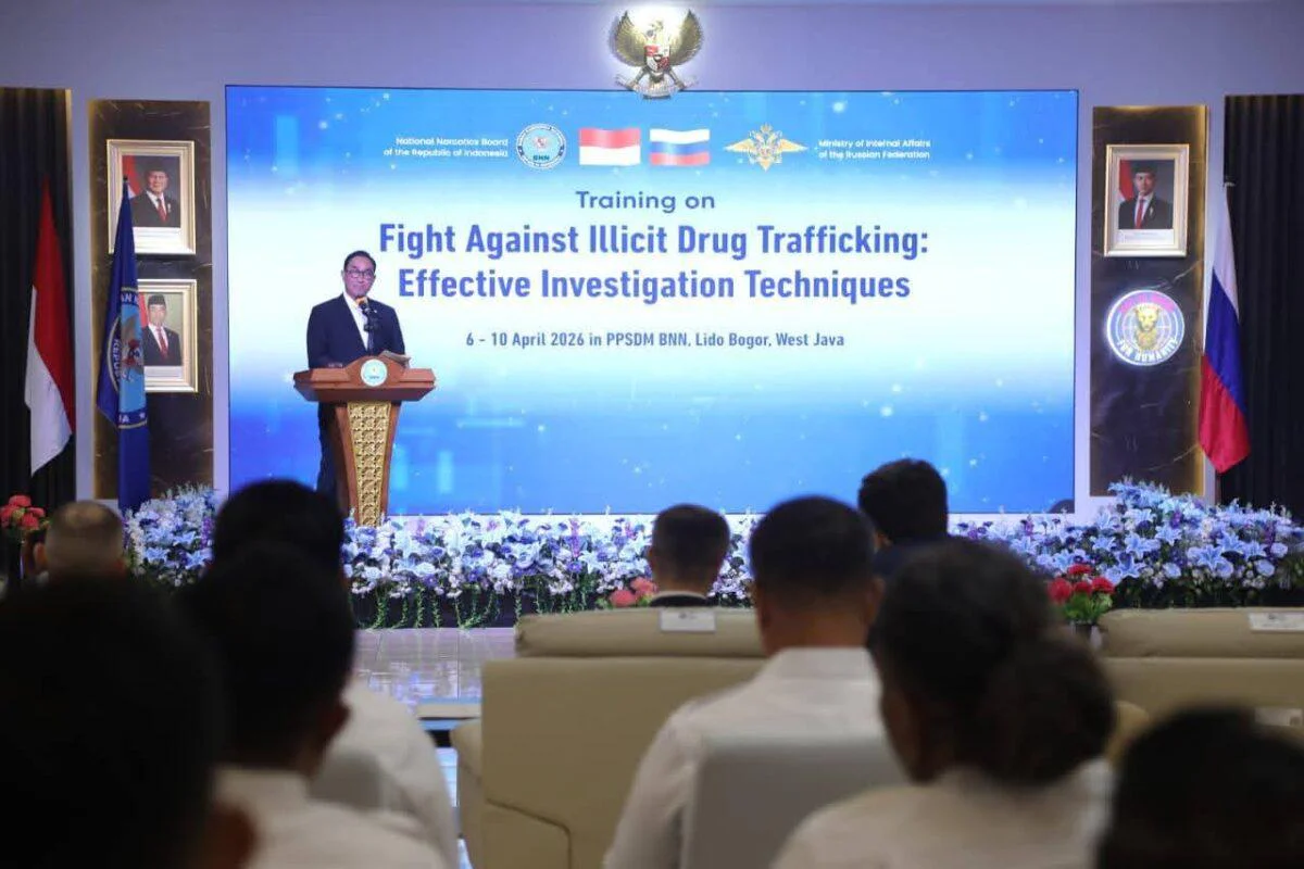Kepala BNN RI, Suyudi Ario Seto, resmi buka Pelatihan Teknik Investigasi dan Penindakan, "BNN dan Rusia Perkuat Kapasitas Penegakan Hukum Hadapi Kejahatan Narkotika Lintas Negara",  digelar pada 6 s.d. 10 April 2026, di Pusat Pengembangan Sumber Daya Manusia (PPSDM) BNN, Lido, Bogor, Jawa Barat, ini diikuti oleh 37 personel BNN di bidang Pemberantasan.