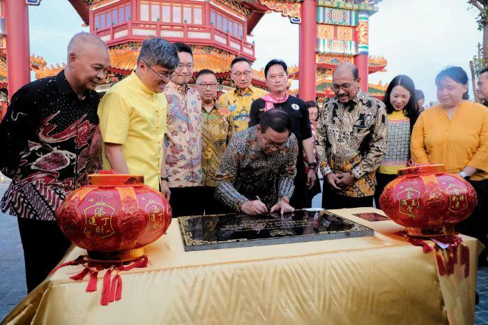 Gubernur DKI Jakarta Pramono Anung Resmikan Kelenteng Tian Fu Gong di Kawasan PIK 2, Minggu (17/5/2026). dapat berkembang menjadi pusat interaksi sosial, pelestarian budaya, sekaligus destinasi wisata religi dan budaya di Jakarta.