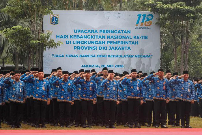 Pemprov DKI Jakarta Peringatan Harkitnas ke-118 Tahun 2026 bertema “Jaga Tunas Bangsa Demi Kedaulatan Negara”, di halaman Balai Kota DKI Jakarta, Jakarta Pusat, pada Rabu (20/5/2026).