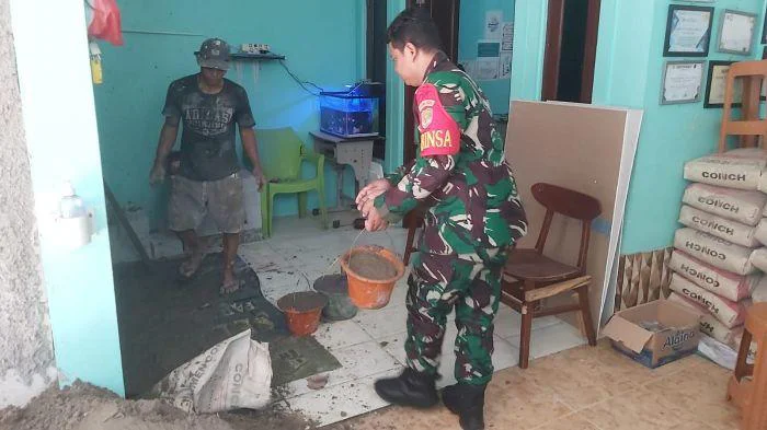 Korem 052/Wkr secara bersamaan melaksanakan rehab Panti Asuhan Al Jannah yang berada di Jalan Oscar RT 08 RW 02, Kelurahan Bambu Apus, Kecamatan Pamulang, Kota Tangerang Selatan. Kamis (14/5/2026)