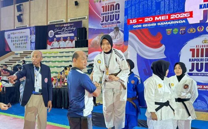 BRIPDA Zulfany, Polwan Satbrimob Polda Sumbar Raih Juara 2 di Kapolri Cup Judo dan Bela Diri Polri Tahun 2026, untuk kategori Bela Diri Polri Berpasangan Polwan kelas 52 kg–57 kg.