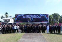 Polres Belitung Gelar Upacara Peringatan Hari Bhayangkara ke-80, Bertindak selaku Inspektur Upacara, Kapolres Belitung AKBP Sarwo Edi Wibowo, di halaman Mapolres Belitung, Rabu (1/7/2026) pukul 08.00 WIB.